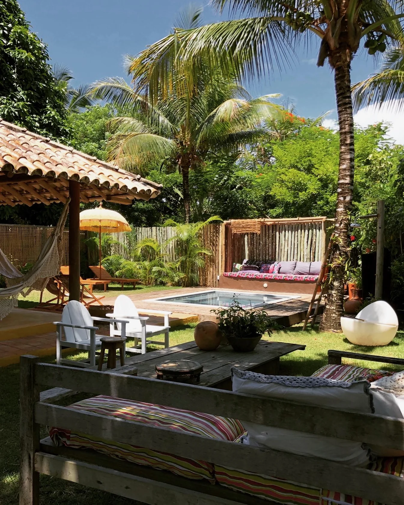 Veranda, pool and garden at Casa Grande