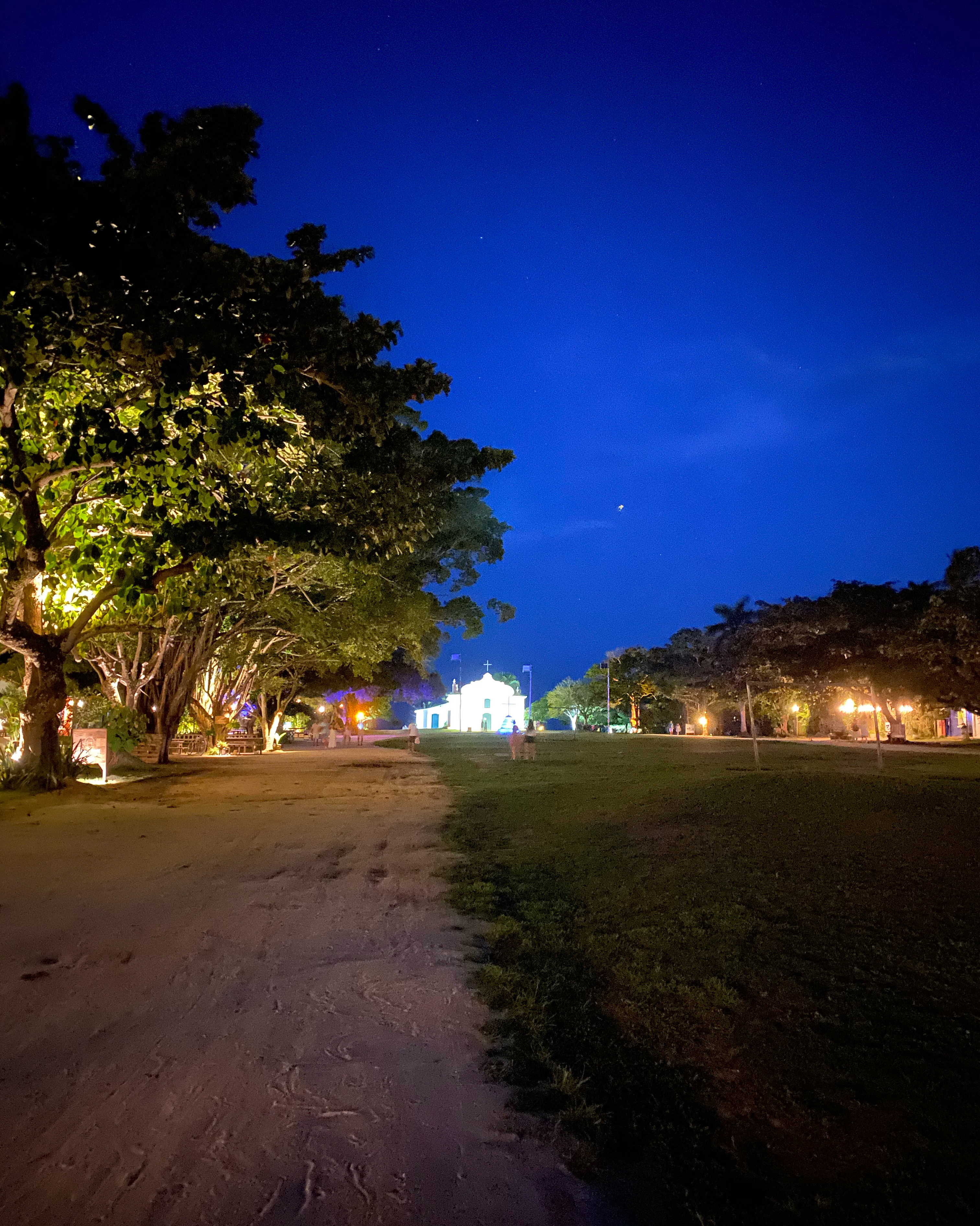 Quadrado in Trancoso Brazil at sunset
